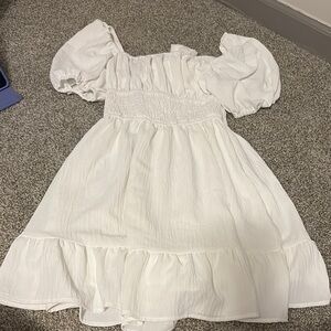 SHEIN White Ruffled Tiered Off-the-Shoulder Sundress